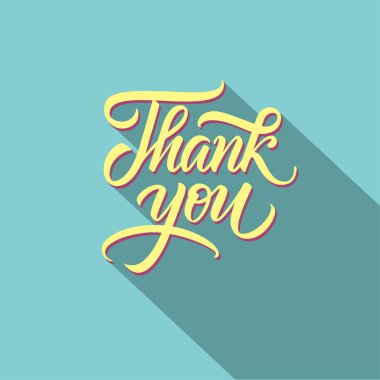 Kart tasarımı için teşekkürler. El yazısı davetiyesi. Tişört izi. Beyaz arkaplanda el yazısıyla yazılmış modern fırça harf vektörü