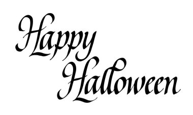 Mutlu cadılar bayramı modern el yazısı afişleri. Güzel el yazısı harfler. Bayram kutlaması kartı. Basit baskı tasarımı. Arkaplanda vektör illüstrasyonu