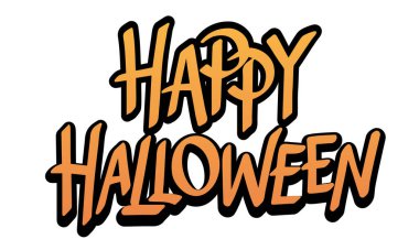 Mutlu cadılar bayramı modern el yazısı afişleri. Güzel el yazısı harfler. Bayram kutlaması kartı. Basit baskı tasarımı. Arkaplanda vektör illüstrasyonu