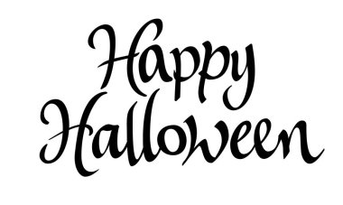 Mutlu cadılar bayramı modern el yazısı afişleri. Güzel el yazısı harfler. Bayram kutlaması kartı. Basit baskı tasarımı. Arkaplanda vektör illüstrasyonu