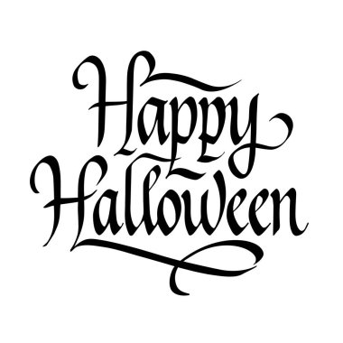 Mutlu cadılar bayramı modern el yazısı afişleri. Güzel el yazısı harfler. Bayram kutlaması kartı. Basit baskı tasarımı. Beyaz arkaplanda vektör illüstrasyonu