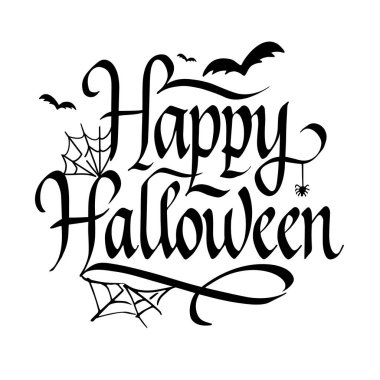 Mutlu cadılar bayramı modern el yazısı afişleri. Güzel el yazısı harfler. Bayram kutlaması kartı. Basit baskı tasarımı. Beyaz arkaplanda vektör illüstrasyonu