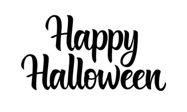 Mutlu cadılar bayramı modern el yazısı afişleri. Güzel el yazısı harfler. Bayram kutlaması kartı. Basit baskı tasarımı. Beyaz arkaplanda vektör illüstrasyonu