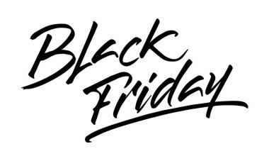 Basit harf vektörü Kara Cuma indirimi işareti. Baskı, kartpostallar, etiketler, reklam afişleri için modern hat sanatı. Siyah illüstrasyon beyaz arkaplanda izole edildi