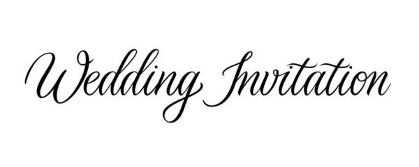 Wedding Invitation Classic Calligraphy Sign Handwritten Modern Calligraphy Template White — Stock Vector