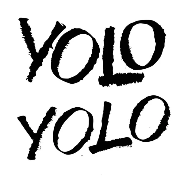 Yolo Hand Getekend Kalligrafie Inspirerende Citaat Grunge Brush Belettering Vector — Stockvector