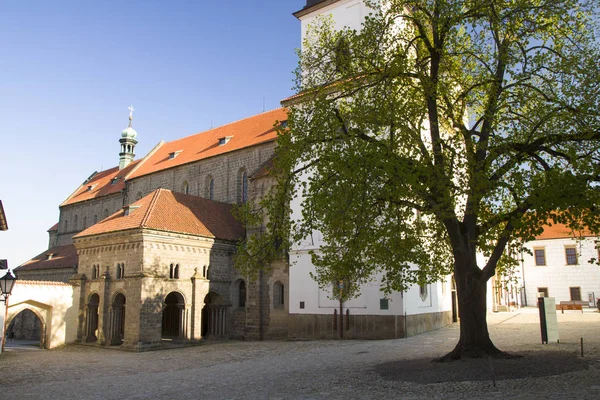 Altes jüdisches Viertel und Basilika in Trebic — Stockfoto