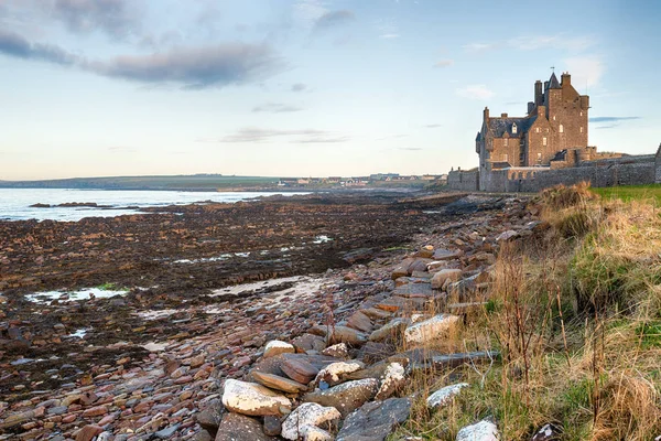 Ackergill Tower Playa Reiss Cerca Wick Caithness Costa Este Escocia — Foto de Stock