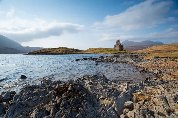 Las Ruinas Del Castillo Ardvreck Loch Assynt Las Tierras Altas —  Fotos de Stock