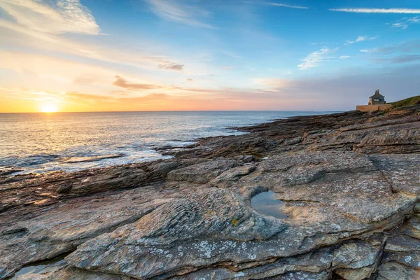 Bella Alba Sul Mare Howick Sulla Costa Del Northumberland — Foto Stock