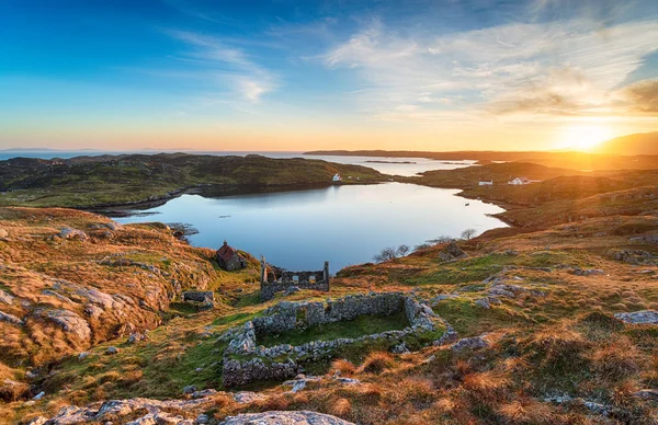 Splendido Tramonto Sulla Costa Harris Manish Sulla Golden Road — Foto Stock