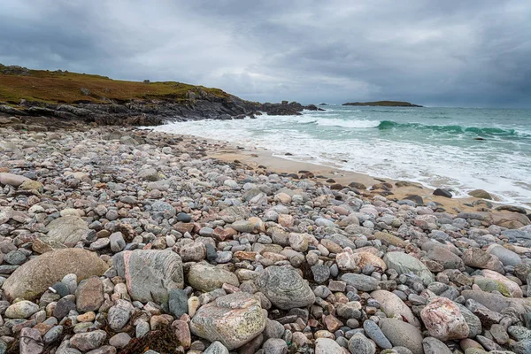 Céu Húmido Sobre Praia Mealasta Ilha Lewis Escócia — Fotografia de Stock