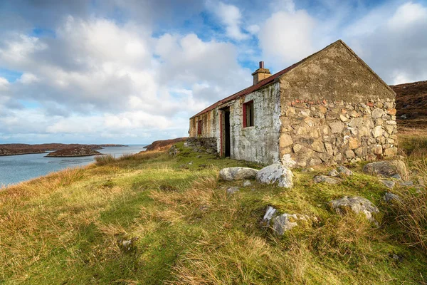 Opuštěné Croft Nad Lochskipport South Uist Vnější Hebridy Skotsku — Stock fotografie