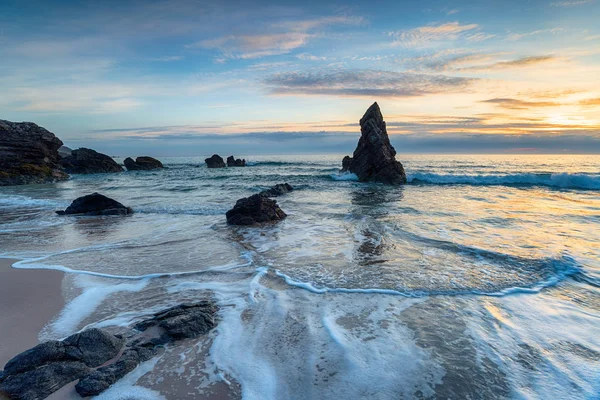 Prachtig Surnise Zee Stapels Sango Bay Durness Schotland — Stockfoto