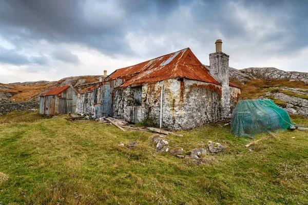 Uma Cabana Abandonada Quidnish Ilha Harris Escócia — Fotografia de Stock