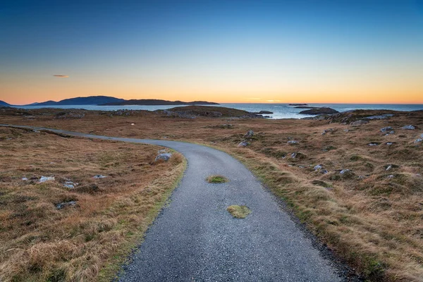 Country Lane Dusk Mealsta Beach West Coast Lewis Outer Hebrides — Stock Photo, Image