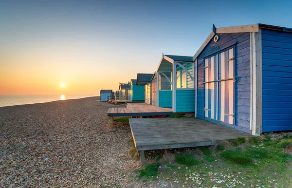 Cabañas de playa en Milford on Sea — Foto de Stock