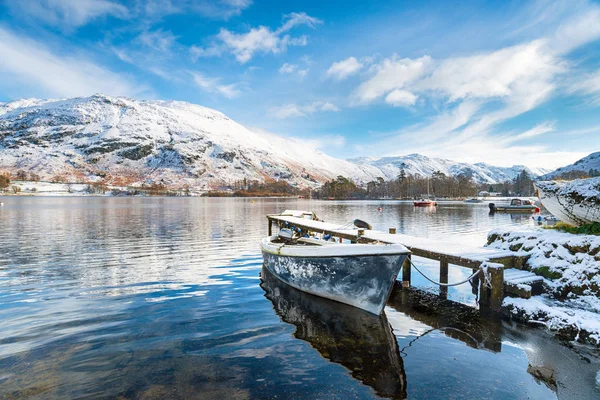 Schnee beim Glenriding auf dem Ullswater — Stockfoto