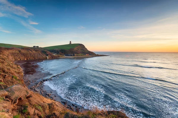 Sunset over the bay at Kimmeridge — Stock Photo, Image