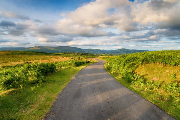 Una strada di campagna vicino Llangatock nel Brecon Beacons , Immagini Stock Royalty Free