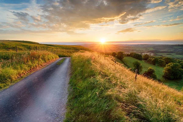 Lenyűgöző naplemente a Dorset vidékre — Stock Fotó