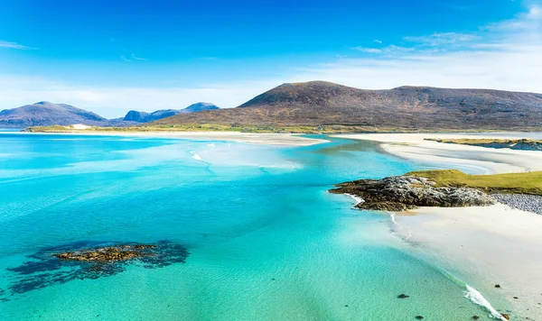Beautiful Sunny Morning Looking Out Sandy Beaches Luskentyre Seilebost Isle — Stock Photo, Image