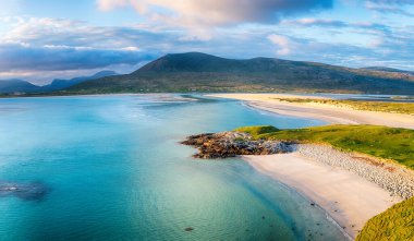 Beautiful Luskentyre beach from Seilebost on the Isle of Harris in the Western Isles of Scotland clipart