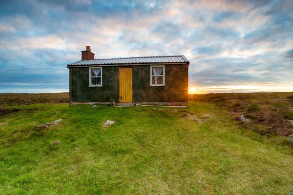 Sunset Shieling Hut Pentland Road Stornoway Ilse Lewis Western Isles — Stock Photo, Image