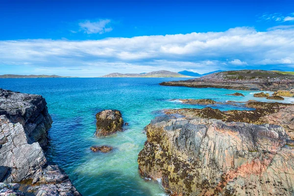 Piękne Skaliste Wybrzeże Traigh Seilebost Wyspie Harris Zewnętrznych Hebrydach Szkocji — Zdjęcie stockowe