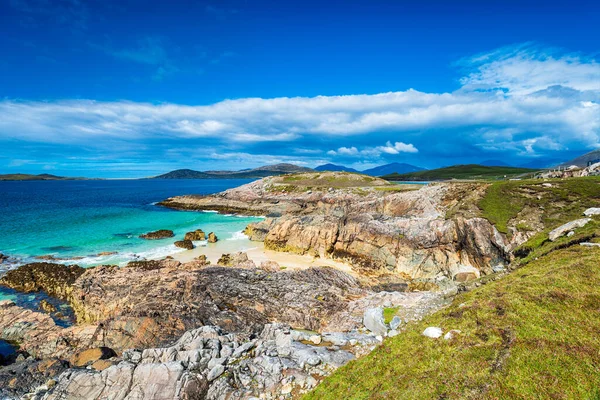 Dzikie Wytrzymałe Wybrzeże Seilebost Wyspie Harris Zewnętrznych Hebrydach Szkocji — Zdjęcie stockowe