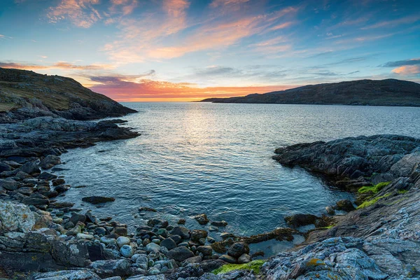 Sunset Hushinish Isle Harris Western Isle Scotland Looking Isle Scarp — Stock Photo, Image