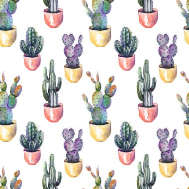 saksı kaktüs desen