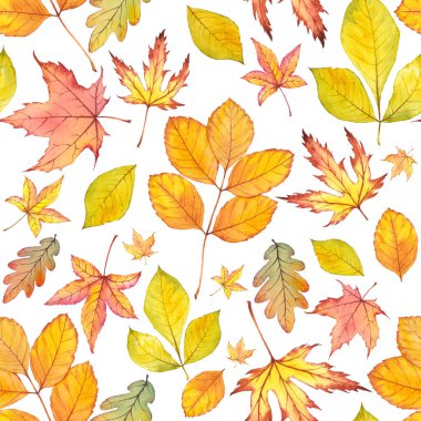 Altın sonbahar yapraklarıyla kusursuz desen.