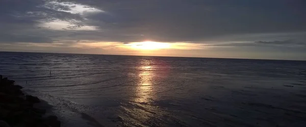 Maravilloso Atardecer Costa Malasia — Foto de Stock