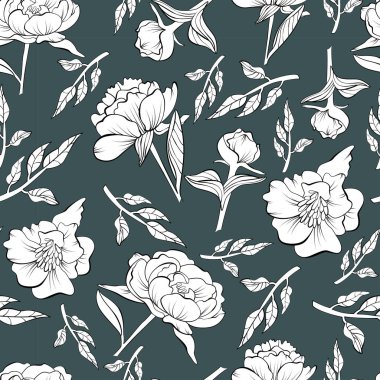 Vektör tekrarlanan kare çiçek seamless modeli ile açık mavi renkli üzerinde yabani şakayık