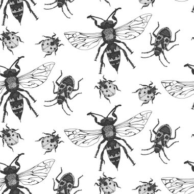 böcekler ile vektörsüz desen