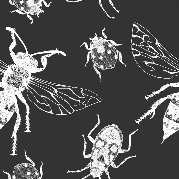 Vektor nahtlose Muster mit Insekten — Stockvektor