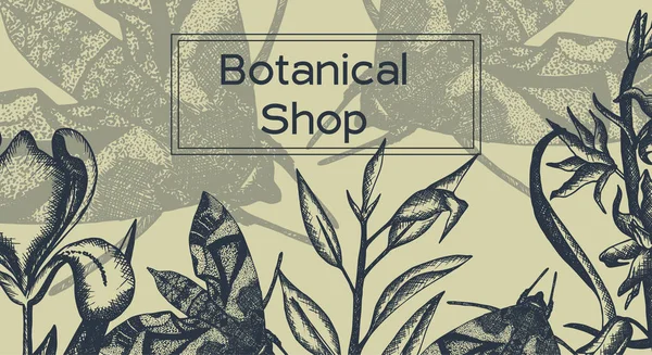 Diseño de tarjeta dibujada bosquejada floral — Vector de stock