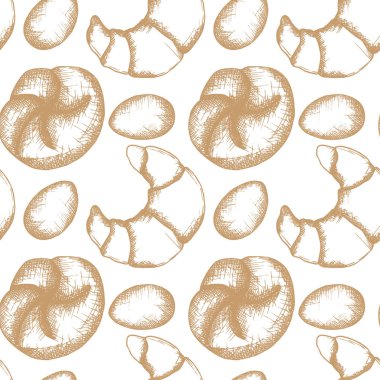 Vintage gravür fırın dikişsiz desen