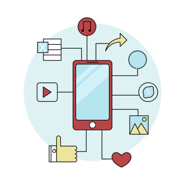 Akıllı telefon vektör düz simge tasarımı