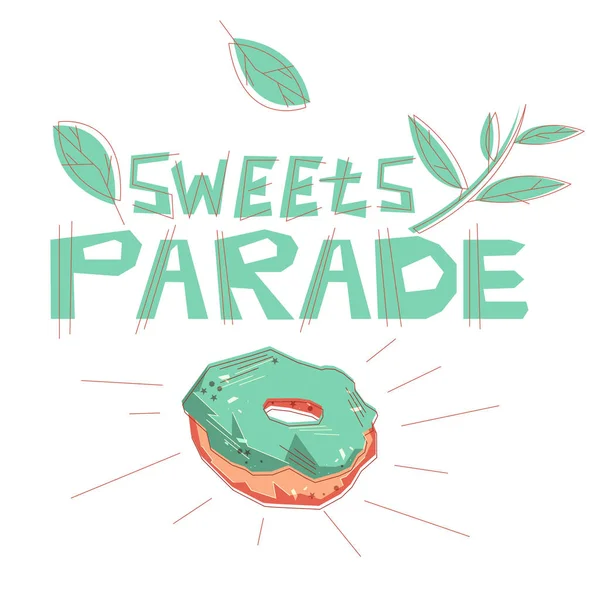 Kleurrijke zoete Parade belettering concept — Stockvector