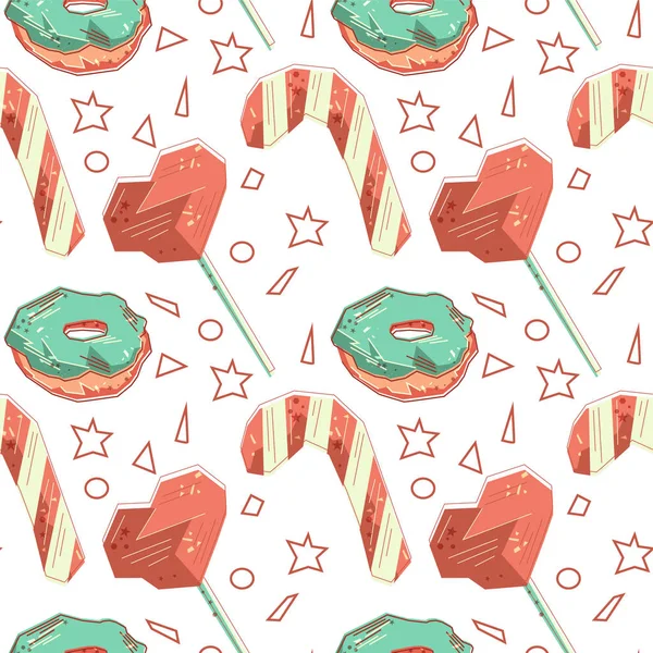 Amazing ice cream seamless pattern — Stock Vector