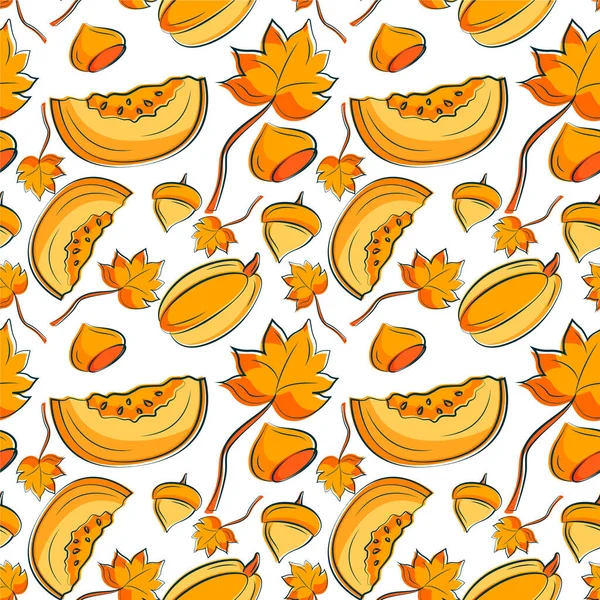 Lumineux automne motif plat sans couture — Image vectorielle