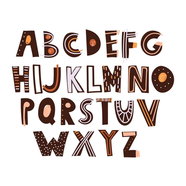 Alfabeto Lúdico Com Funky Bright Letters Vector Elements Personagens Tipográficos — Vetor de Stock