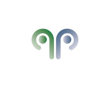 q ve p logo simge mektup şablonu 