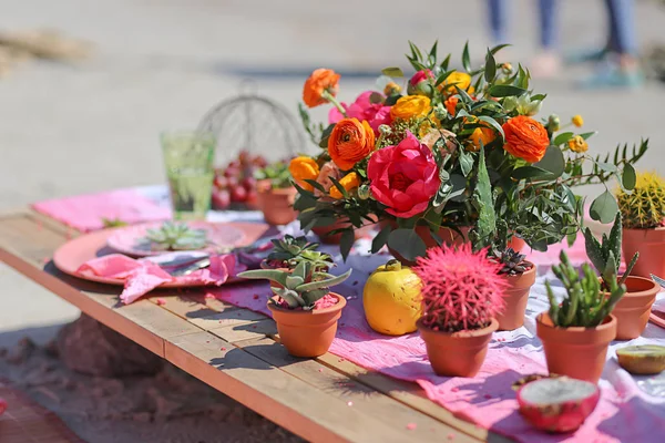 Festival masa dekor, güzel olay mekan, yaratıcı plaj düğün dekorasyonu, 