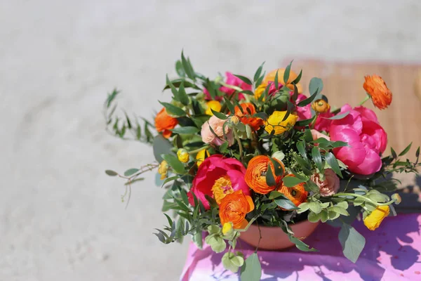 Matrimonio Bouquet Luminoso Esotico Foto Stock
