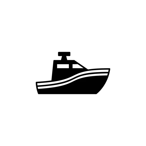 Boat Glyph Icon Simple Vector Website Mobile Application White Background — Stock Vector