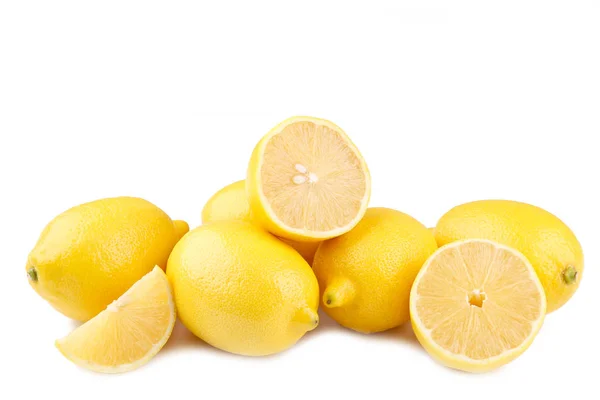 Citron Isoleret Hvid Baggrund Friske Tropiske Frugter - Stock-foto