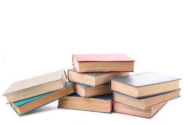 Beyaz arka plan üzerinde izole vintage kitap yığını